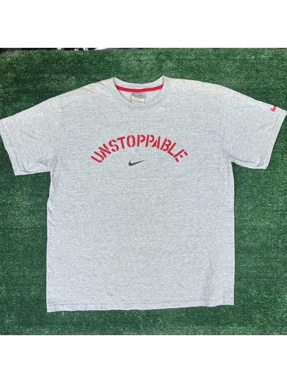 Vintage Y2K Nike Unstoppable Center Swoosh T-Shirt Gray XL Athletic Streetwear